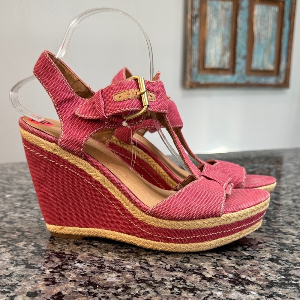 Franco Sarto red espadrilles Wedge Sandals 10